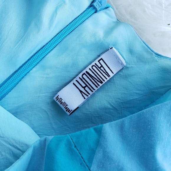 Laundry blue plaid retro Summer dress Small 2 - Picture 4 of 5